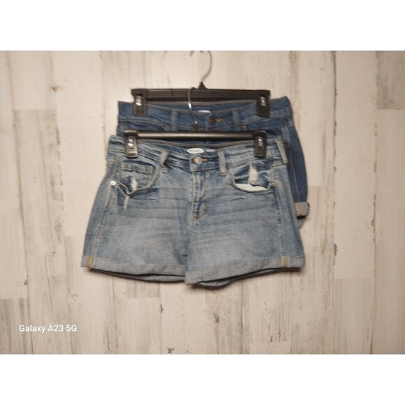 OLD NAVY Lot 2 BOYFRIEND Destroyed/Distressed DENIM Blue Jean CUT-OFFS SHORTS 2 - Picture 1 of 11